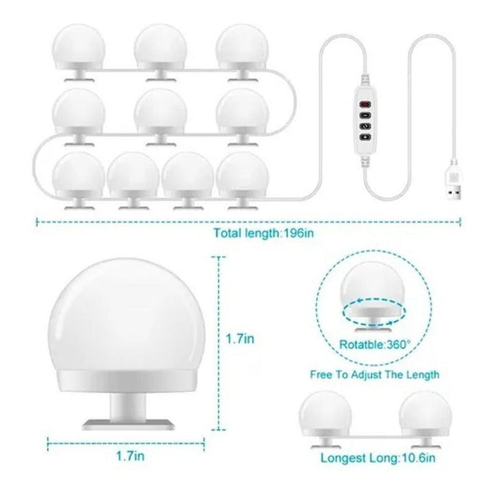 Vanity Mirror Luces De Espejo Led Para Tocador Kit Bombillas