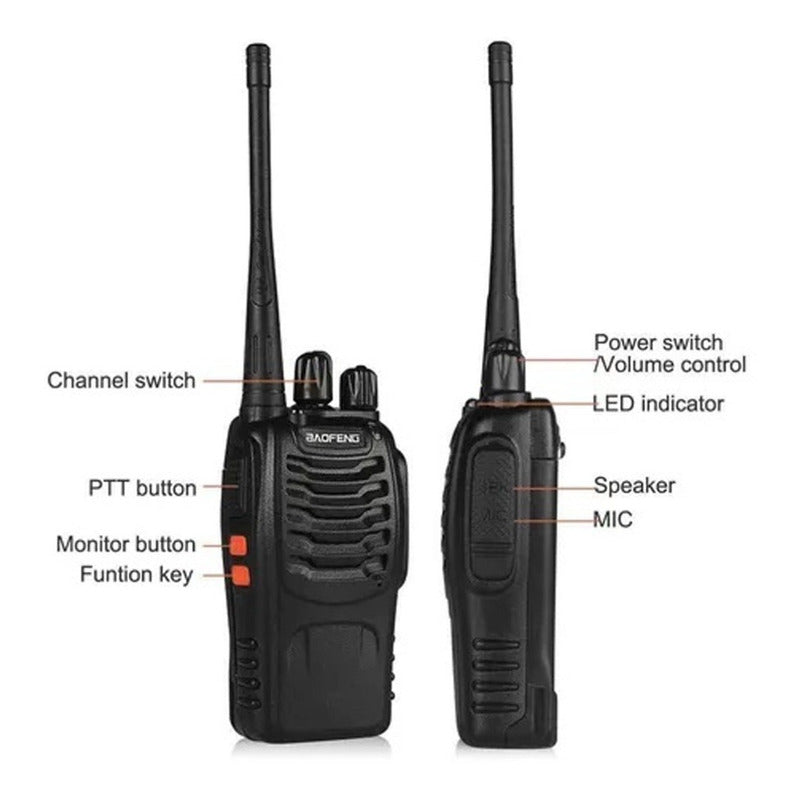 Walkie Talkie Radios Baofeng Comunicación X 2 Uhf Y Baterías