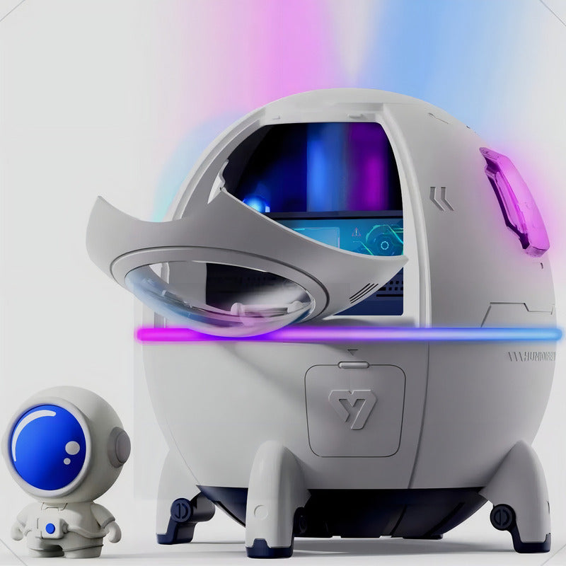 Humidificador Difusor Eléctrico Galaxy Lights Space Capsule, Color Blanco, 110 V/220 V