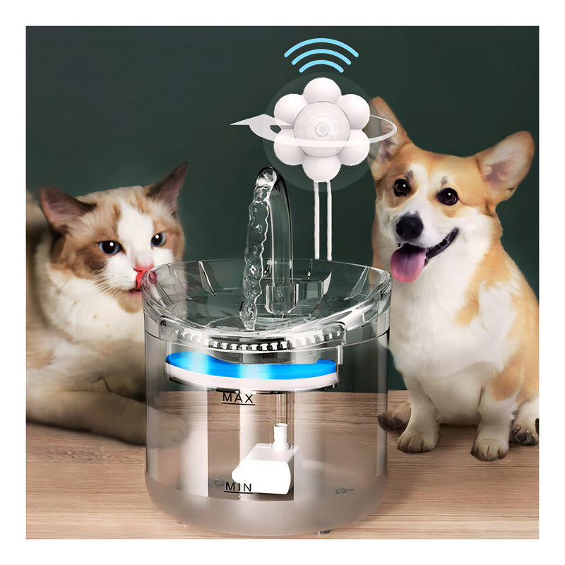 Bebedero Con Fuente Agua Automático Para Perros Y Gatos Color Blanco