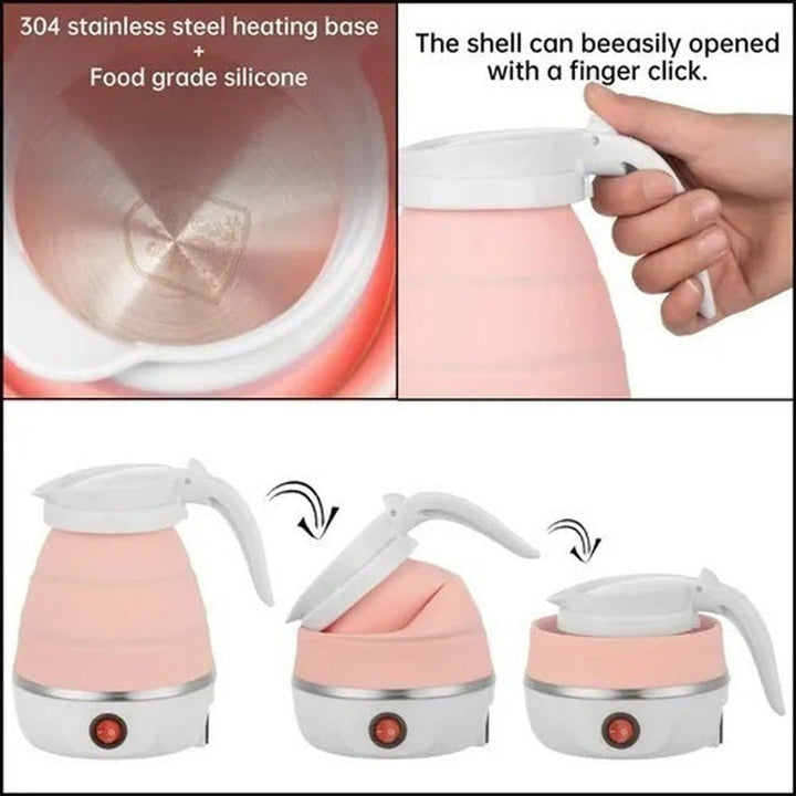 Hervidor Dagua Plegable Tetera Portátil Calentador 600ml Ros