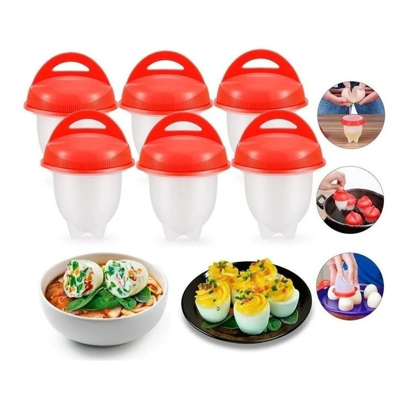 Moldes Para Cocinar Silicone Huevos Egg Boil X 6 Piezas