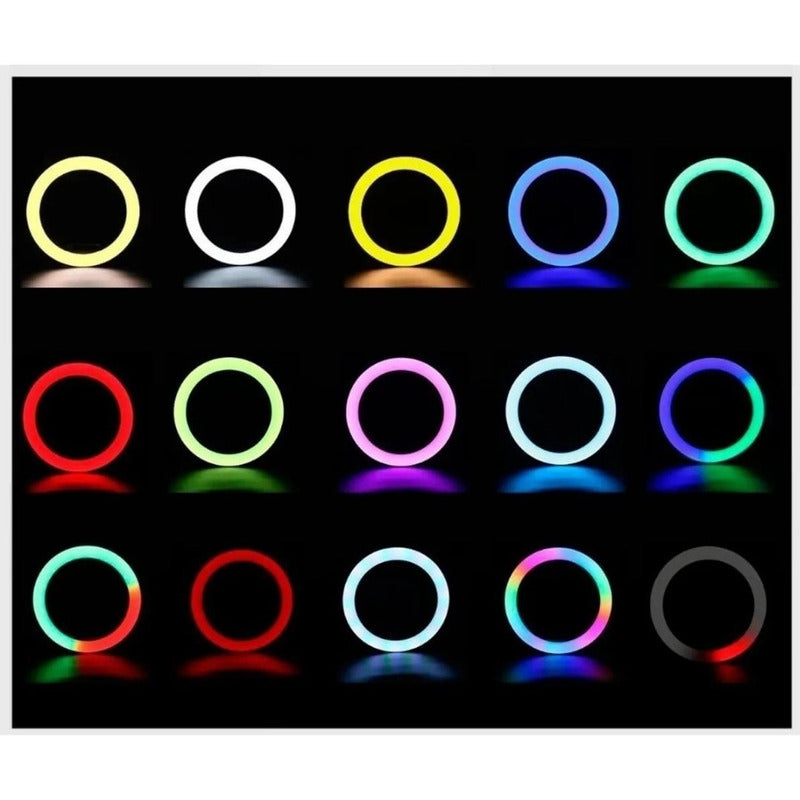 Aro De Luz Rgb Led Flash 33 Cm Fotografía Selfie + Trípode C