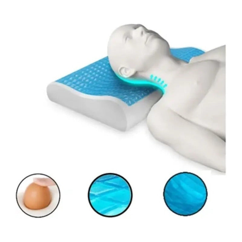 Almohada De Gel Ortopédica Coolpillow Restform Color Blanco/azul