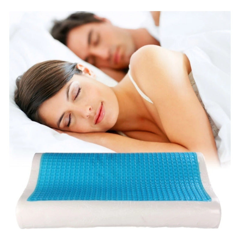 Almohada De Gel Ortopédica Coolpillow Restform Color Blanco/azul