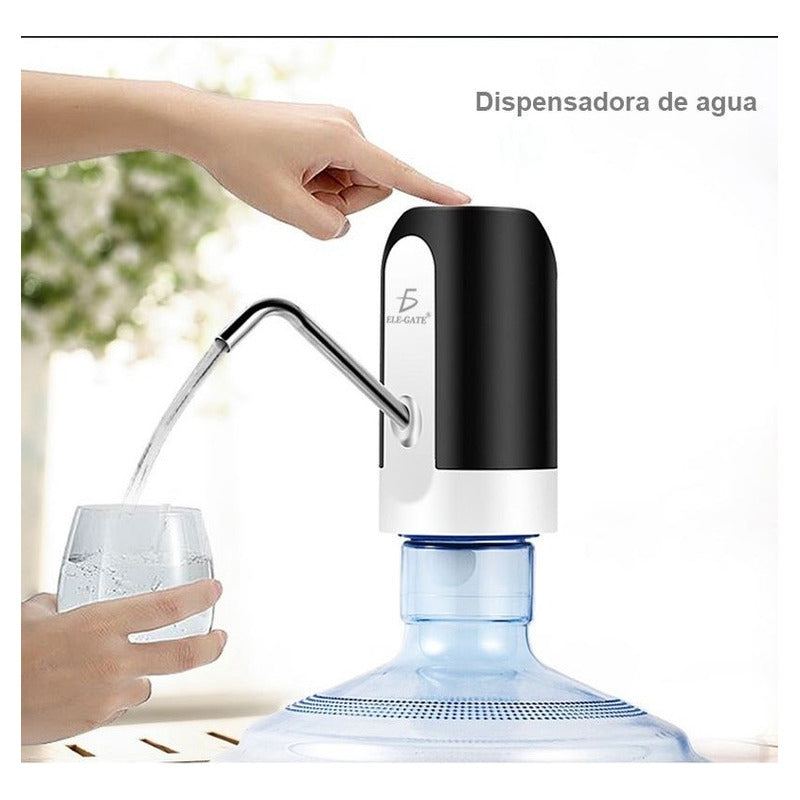 Dispensador De Agua Recargable Para Botellón Bomba Electrica Color Blanco