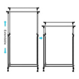 Tendedero Perchero Plegable De Piso Acero Inoxidable Ruedas Color Negro