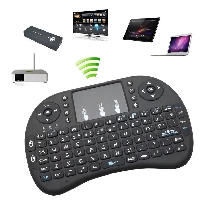 Mini Teclado Inalámbrico Android Smart Tv Iluminado Tvbox Color Del Teclado Negro