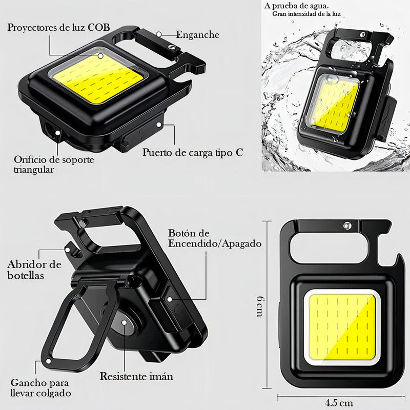 Llavero Linterna Led7 En 1 Recargable Magnético Multifunción Color De La Luz Cálido