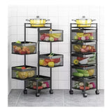 Estante Giratorio 5 Niveles Cuadrado Almacenamiento Verduras