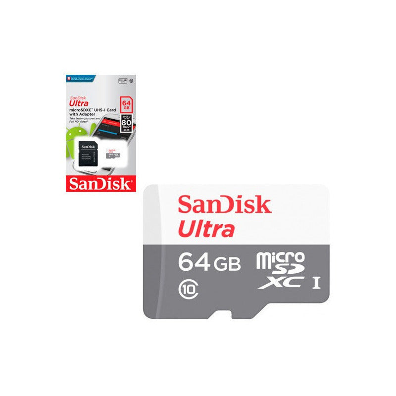 Tarjeta De Memoria  Sandisk Sdsqunr-064g-gn3ma  Ultra Con Adaptador Sd 64gb