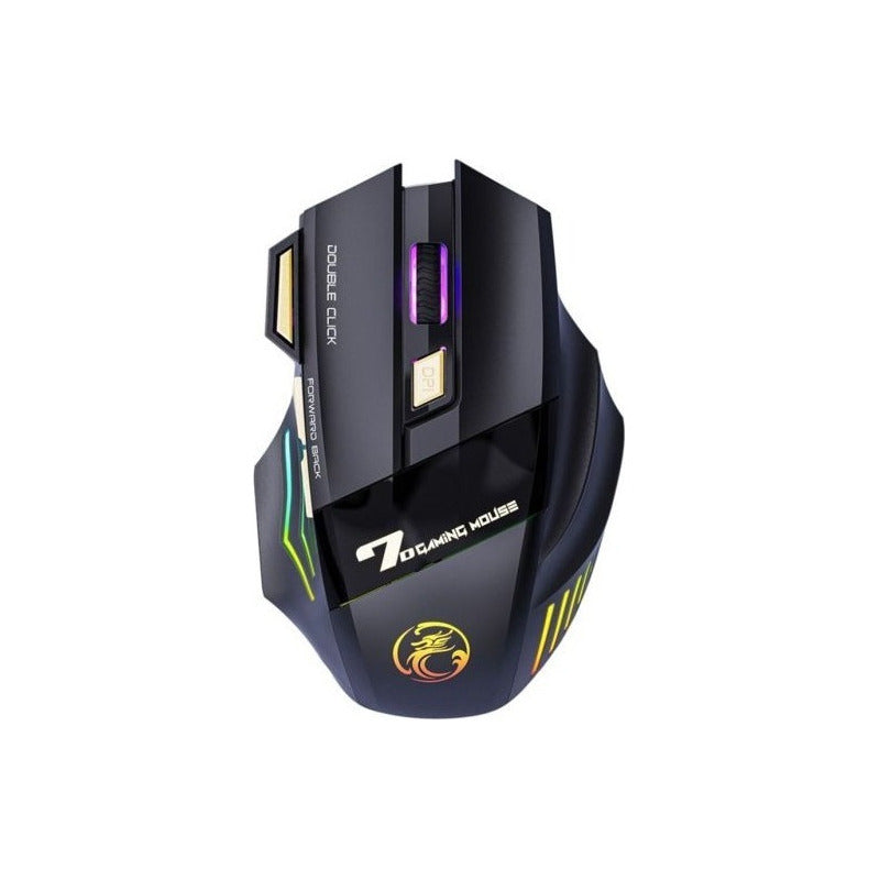 Mouse Inalámbrico Recargable Bluetooth Gaming Portátil Y Pc Color Negro