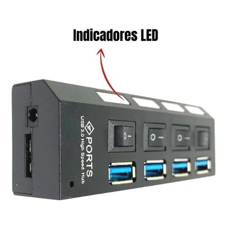 Hub Usb Extensor 4 Puertos 3.0 Cable 50cm Led 1tb Alta Ve