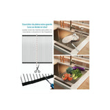 Escurridor De Platos Enrollable Cuadrado De Acero Color Gris