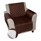 Funda Cobertor ,cubre Sofa Protector Reversible 1 Cuerpo Color Marrón