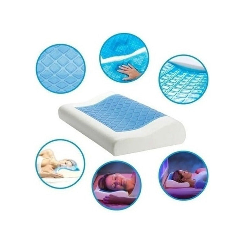 Almohada De Gel Ortopédica Coolpillow Restform Color Blanco/azul