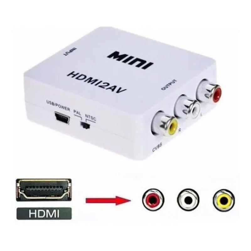 Convertidor Adaptador De Hdmi A Rca Video Version 1080p