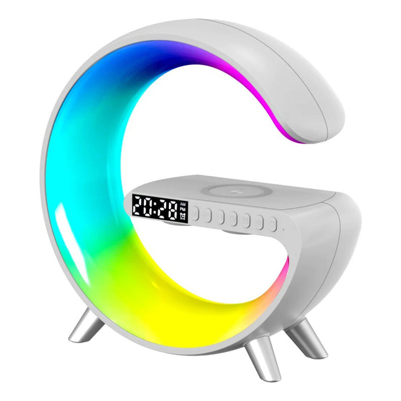 Lampara Parlante Bluetooth Luz Rgb Carga Inalambrica Celular