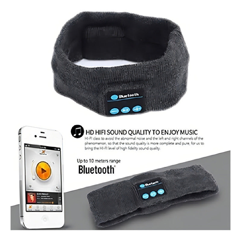 Diadema Balaca Banda Deportiva Con Audifonos Bluetooth Color Negro