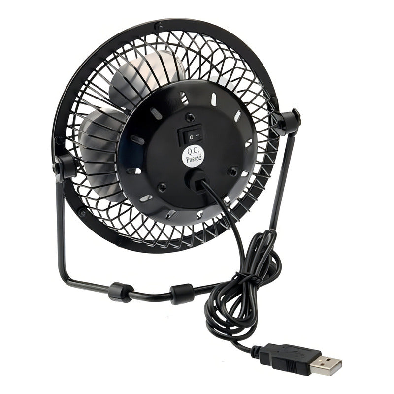 Ventilador De Mesa Usb Portátil De 20cm Metálico / Ajustable Cantidad De Aspas 4 Color De La Estructura Negro Color De Las Aspas Plata Diámetro 20 Cm Material De Las Aspas Metal 5v