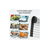 Escurridor De Platos Enrollable Cuadrado De Acero Color Gris