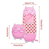 Sleeping Para Niños Bolsa Para Dormir Y Almohada Gatita