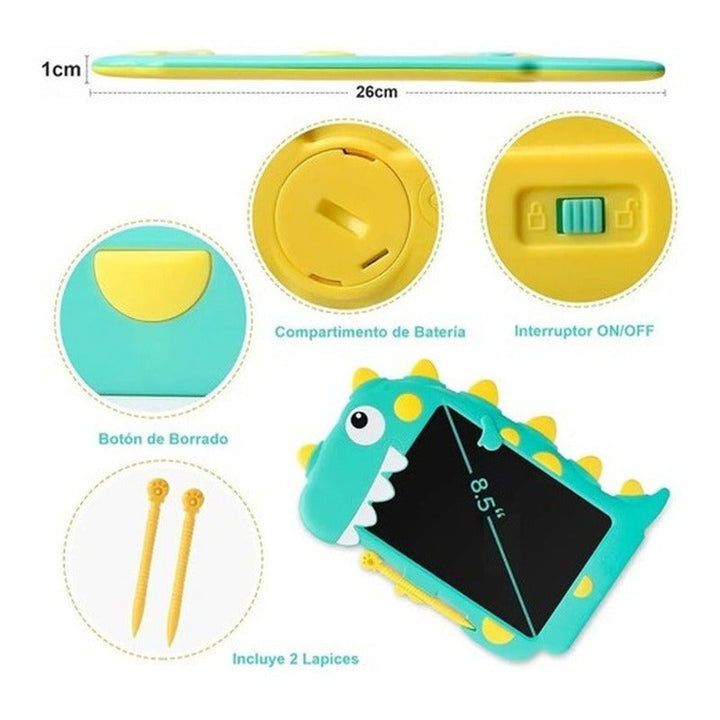 Tableta De Escritura Para Niños Lcd Tipo Dinosaurio 8,5 PuLG