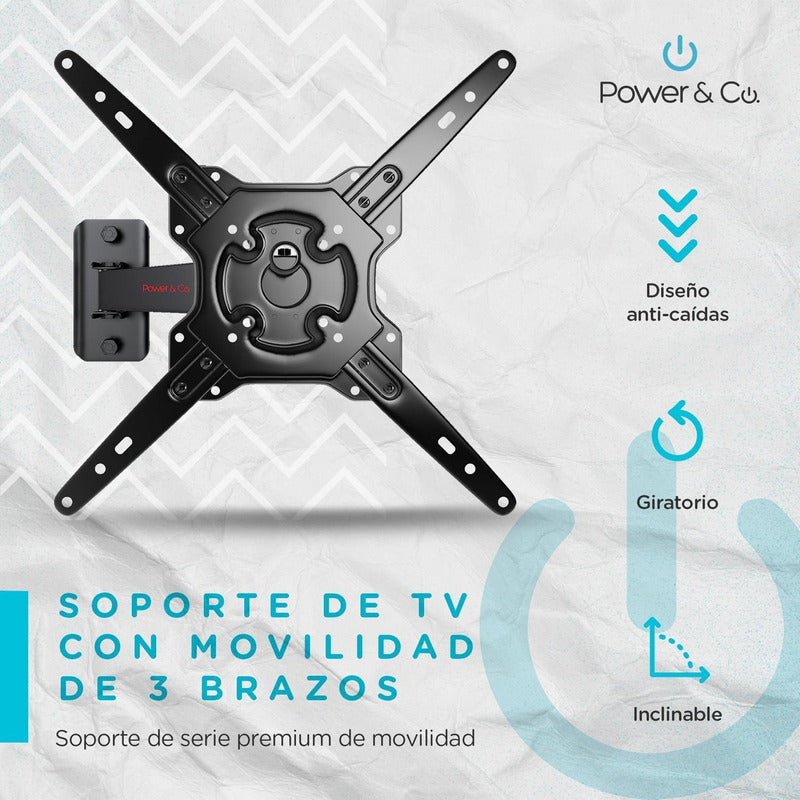 Soporte Power & Co Mp-1070 De Pared Para Tv/monitor De 26  A