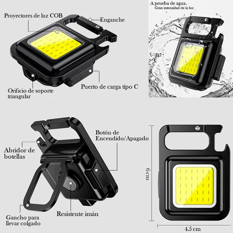 Llavero Linterna Led7 En 1 Recargable Magnético Multifunción