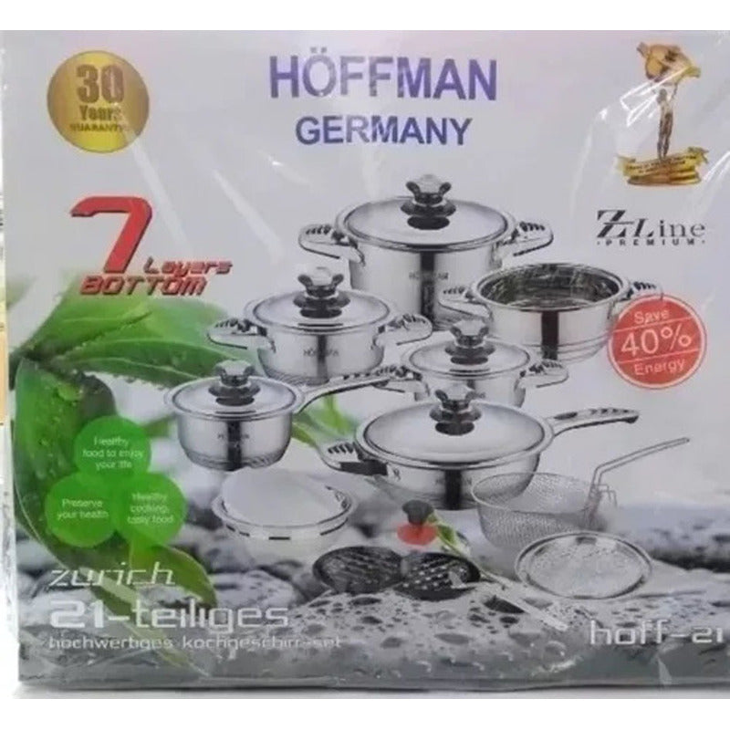 Bateria De Ollas Hoffman Germany 21 Piezas Acero Quirúrgico