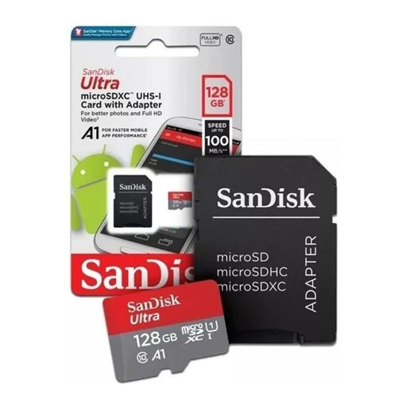 Tarjeta De Memoria Sandisk 128g- Ultraa + Adaptador Sd128gb