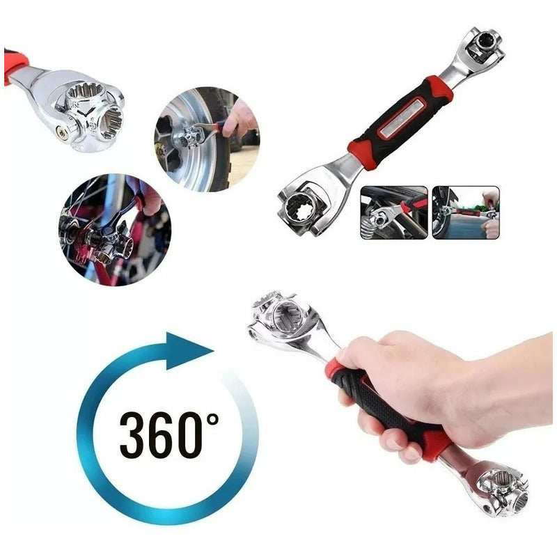 Llave Inglesa Multiusos Wrench 48 En1 Universal Profesional Color Negro