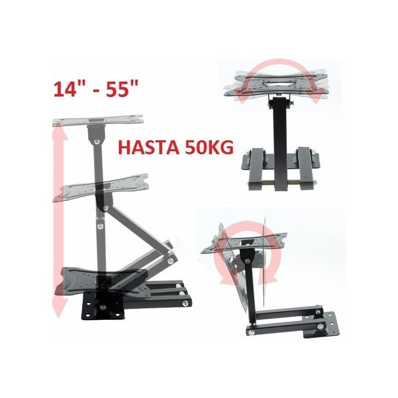 Soporte Medellín Electrónica Hdl-117b-2 De Pared Para Tv/monitor De 14  A 55  Negro