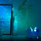 Lampara Astronauta Proyector De Galaxia Nebulosa Y Estrellas Estructura Blanco Pantalla Negro 110v