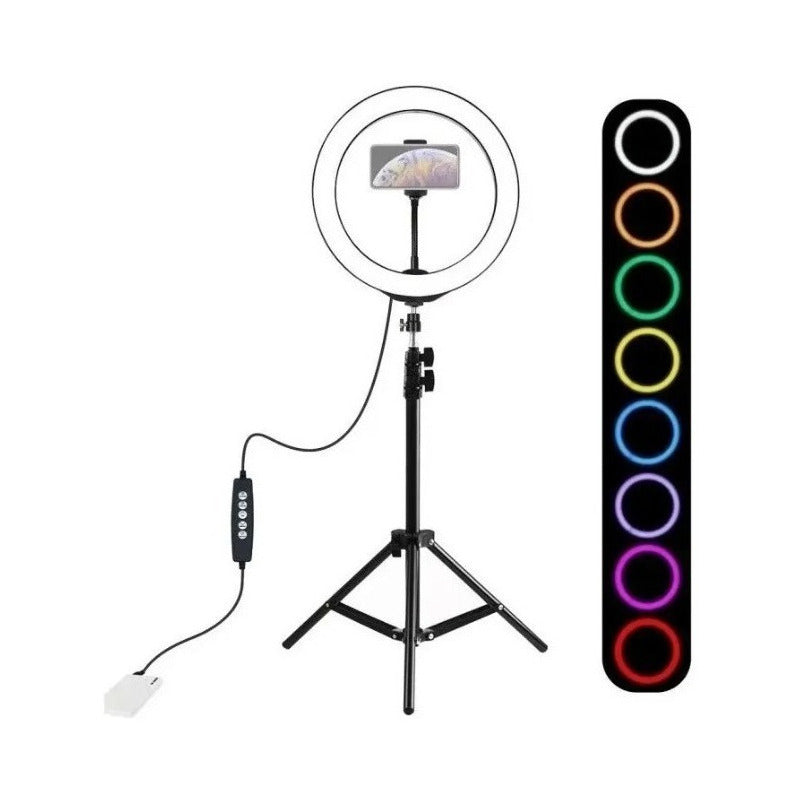 Aro De Luz 26 Cm Con Trípode Profesional 2 M De Altura Rgb C