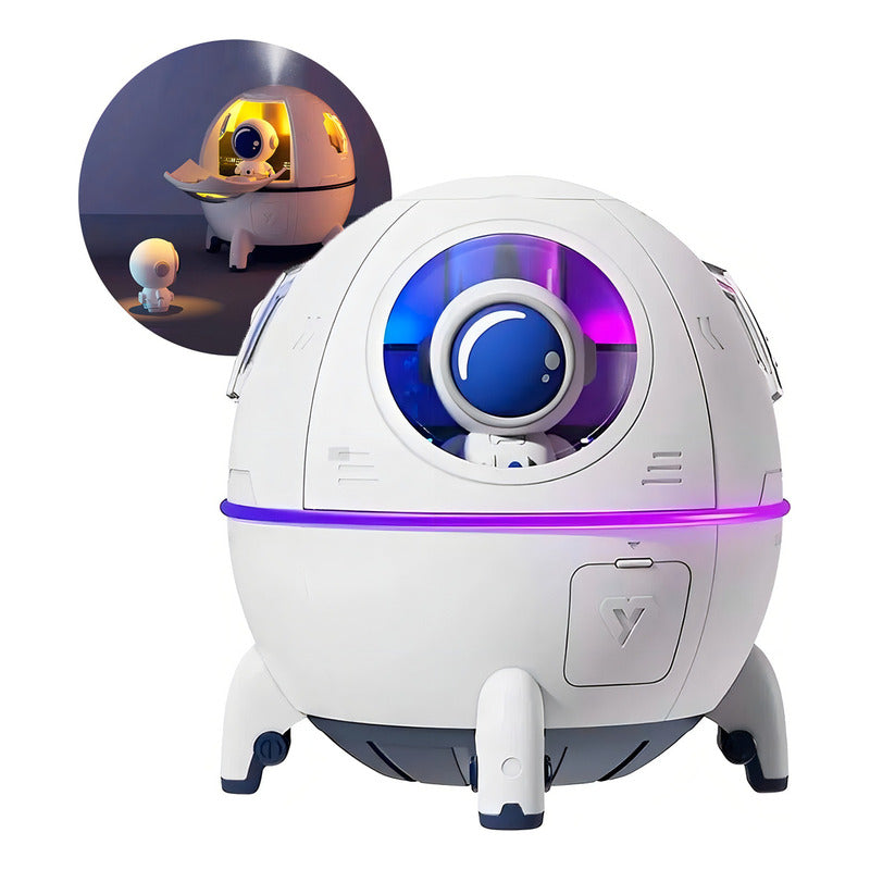 Humidificador Difusor Eléctrico Galaxy Lights Space Capsule, Color Blanco, 110 V/220 V