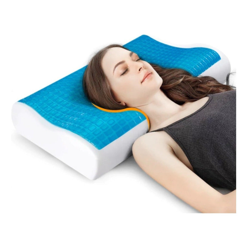 Almohada De Gel Ortopédica Coolpillow Restform Color Blanco/azul