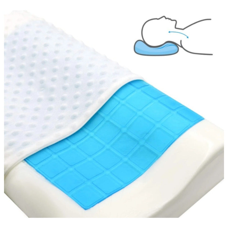 Almohada De Gel Ortopédica Coolpillow Restform Color Blanco/azul