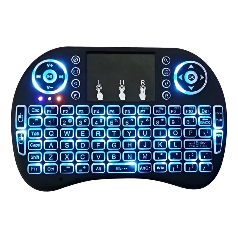 Mini Teclado Inalámbrico Android Smart Tv Iluminado Tvbox Color Del Teclado Negro