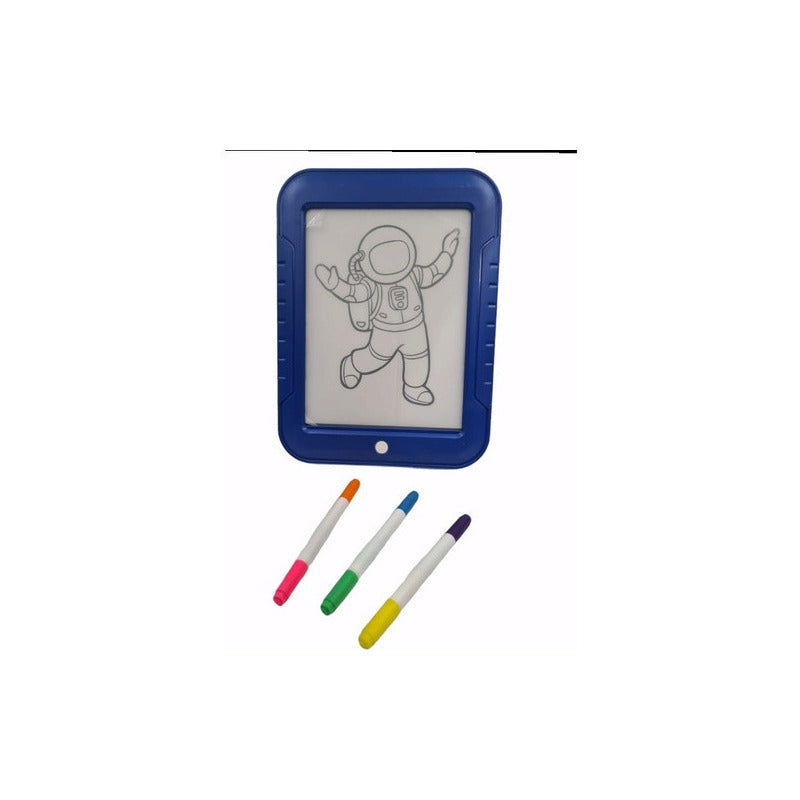 Tablero De Dibujo Con Luz Led Mágico Magic Pad 6 Marcadores Color Rojo/azul