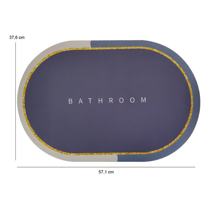 Alfombra De Baño Antideslizante Mágica Ultraabsorbente De Color Violeta Liso