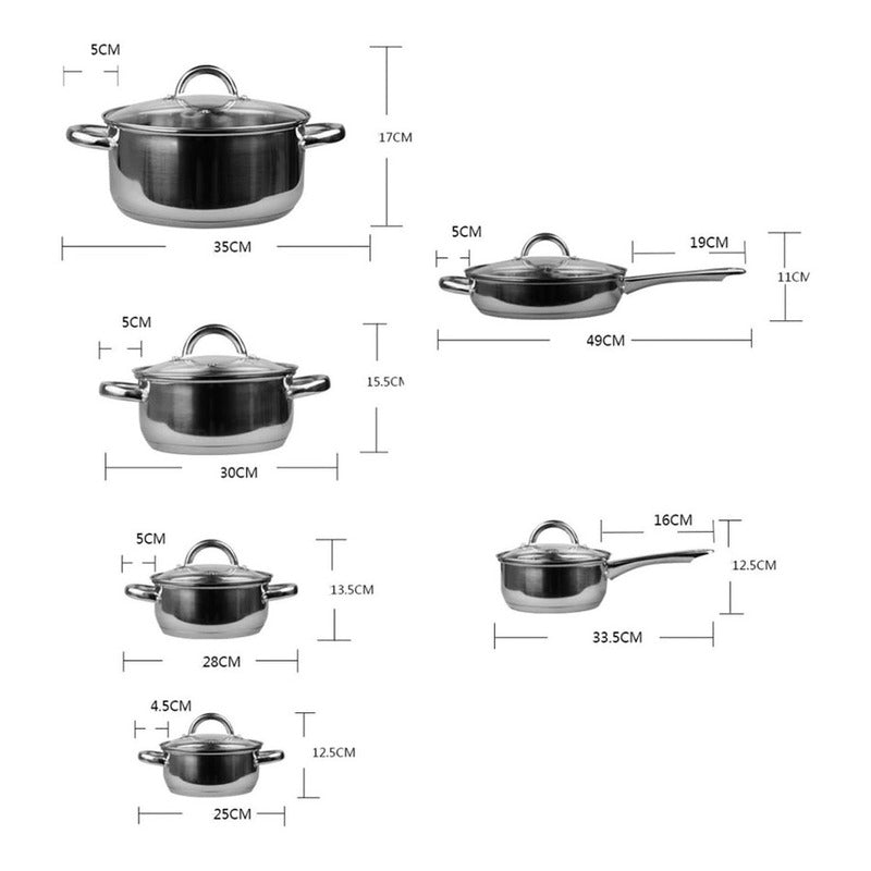 Bateria De Ollas Acero Quirurgico Hoffman Germany 12 Piezas