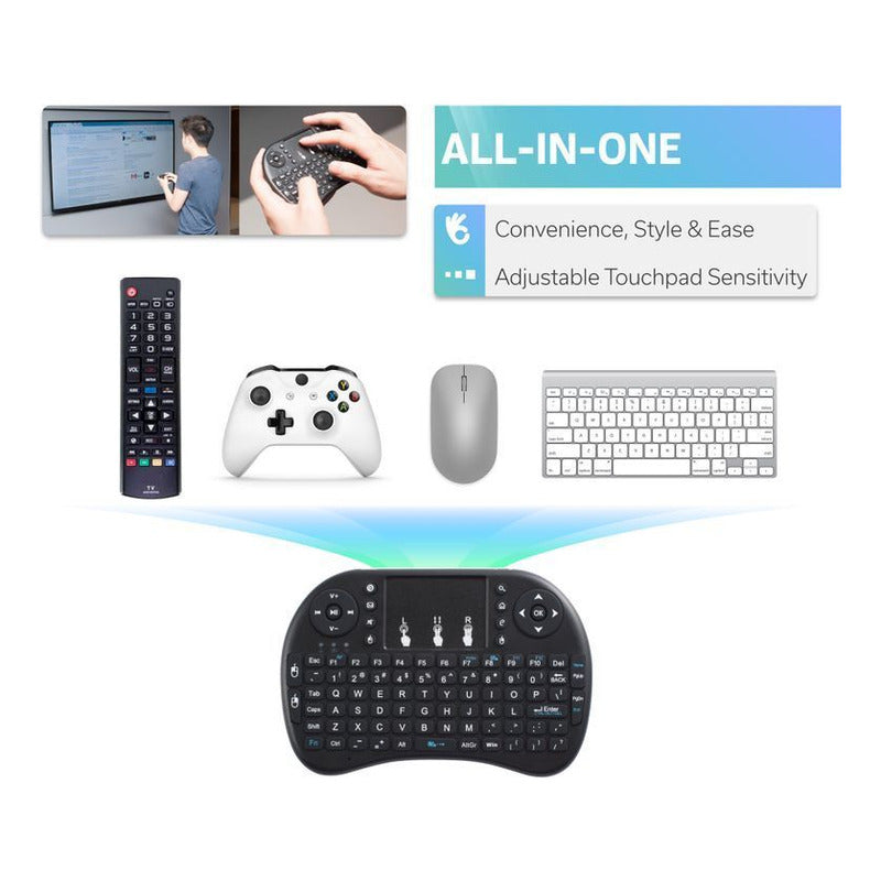 Teclado Airmouse Inalambrico Smart Tv Color Del Teclado Negro