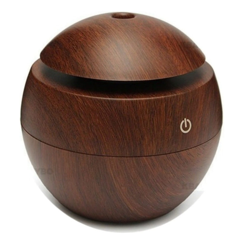 Difusor De Aroma Usb 130ml Ultrasonico Humidificador Color Madera Oscuro