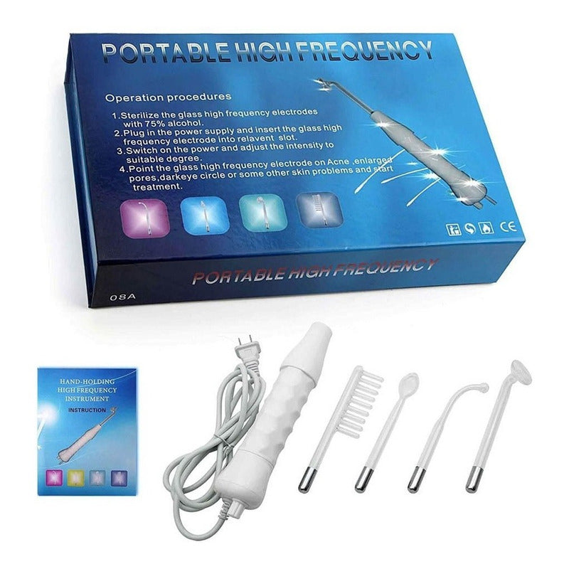 Alta Frecuencia Portátil Facial Y Corporal 4 Electrodos