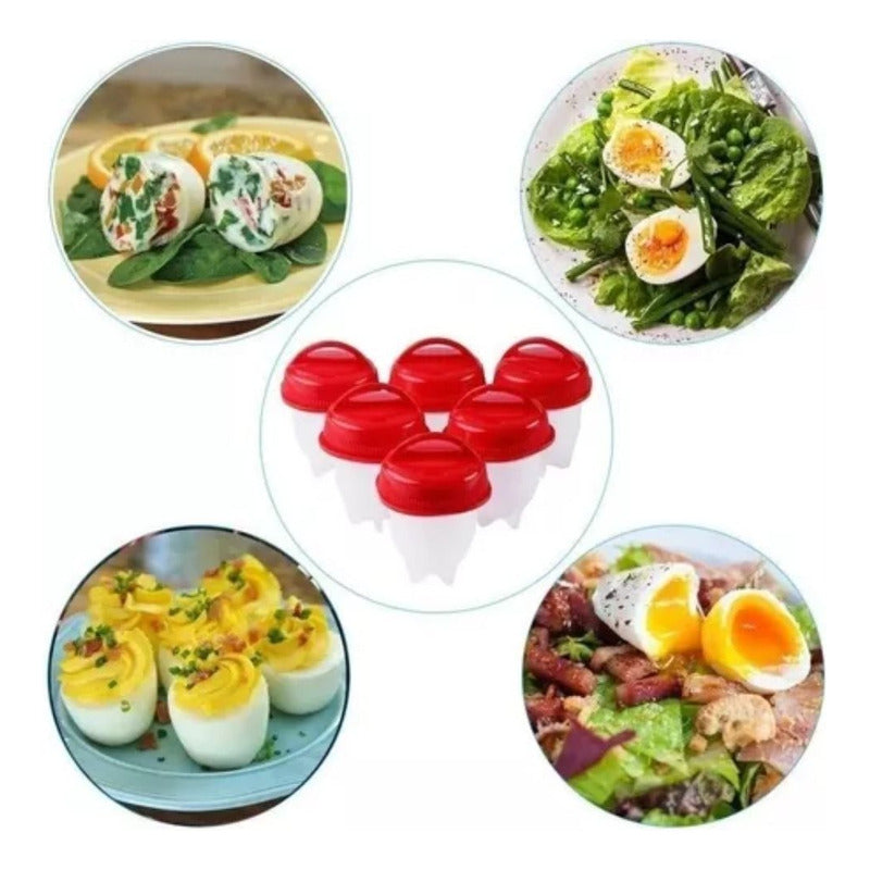 Moldes Cocinar Hervir Huevos Silicone Egg Boil X6 Unidades Color Segun Disponibilidad