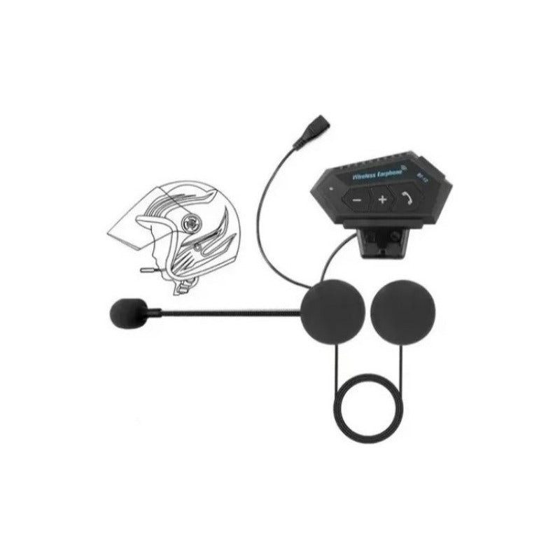 Intercomunicador Auriculares Casco Bluetooh Bt12 Moto Musica