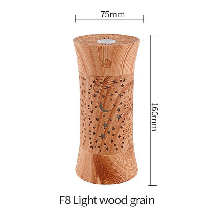 Difusor Tipo Madera - Humidificador Con Luz De Color Cafe