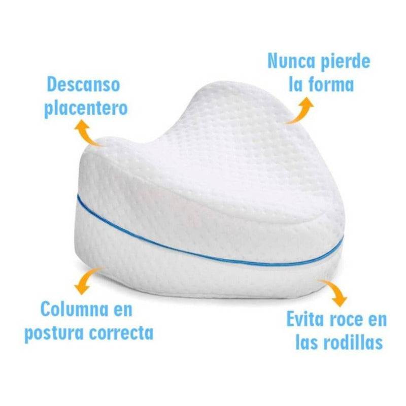 Almohada Para Piernas Rodillas Cojín Ortopédico Ergonómico Color Blanco