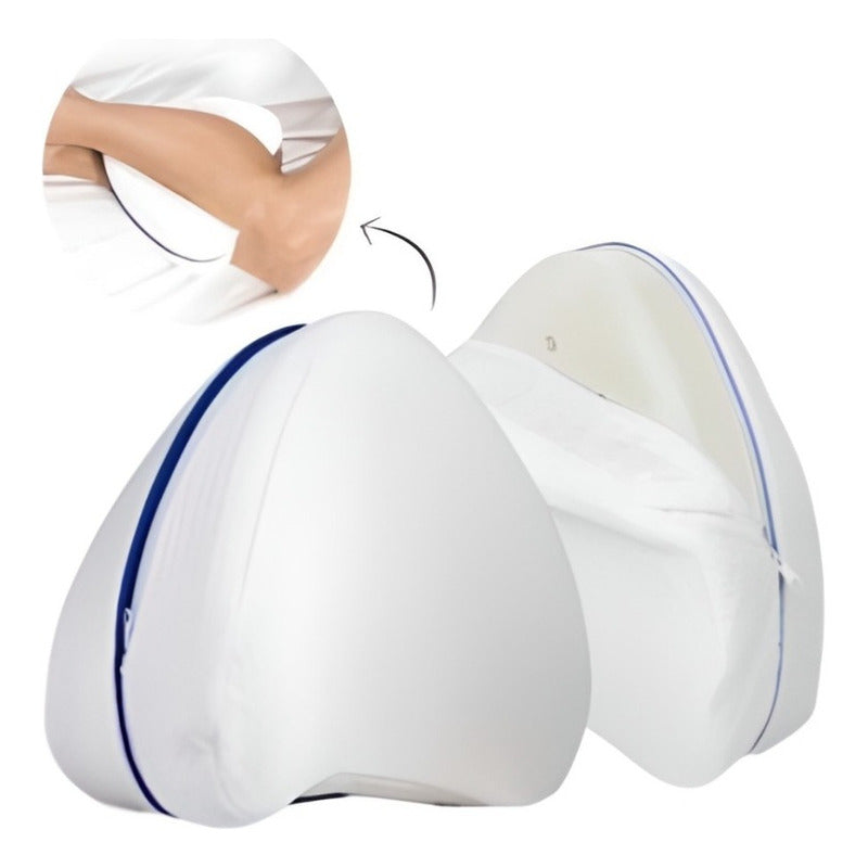 Almohada Para Piernas Rodillas Cojín Ortopédico Ergonómico Color Blanco